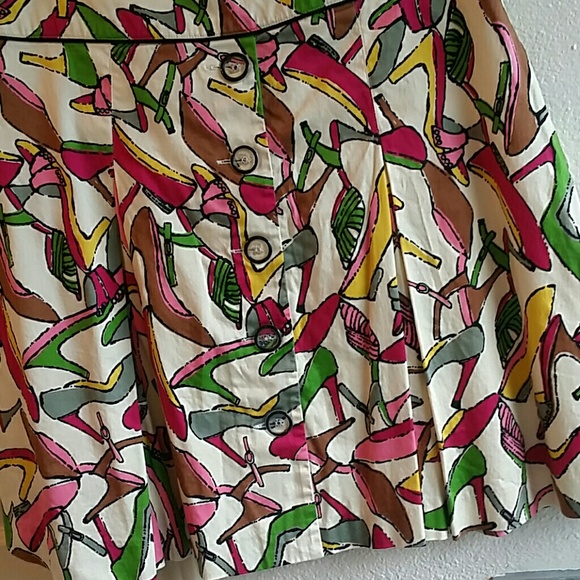 claude brown..multicolored shoe pattern skirt - Picture 8 of 8